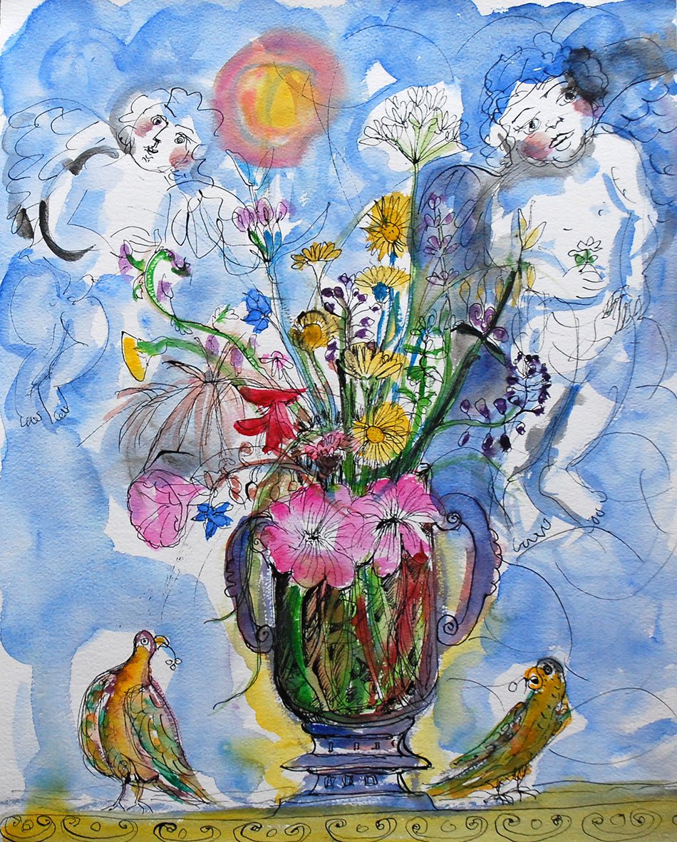 The Flowers and Parrots